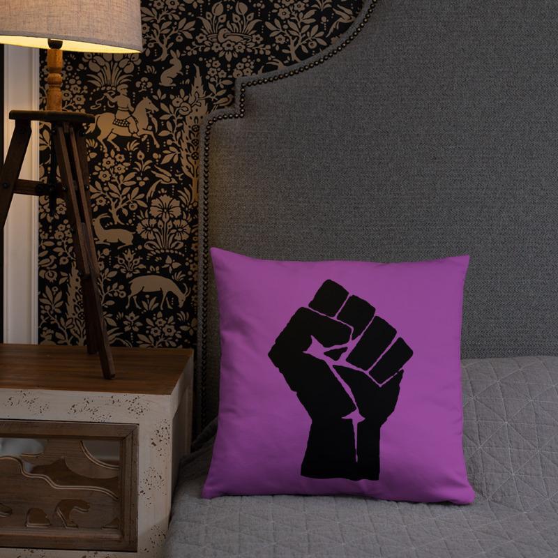 Black Power Fist Square Pillow - Chocolate Ancestor