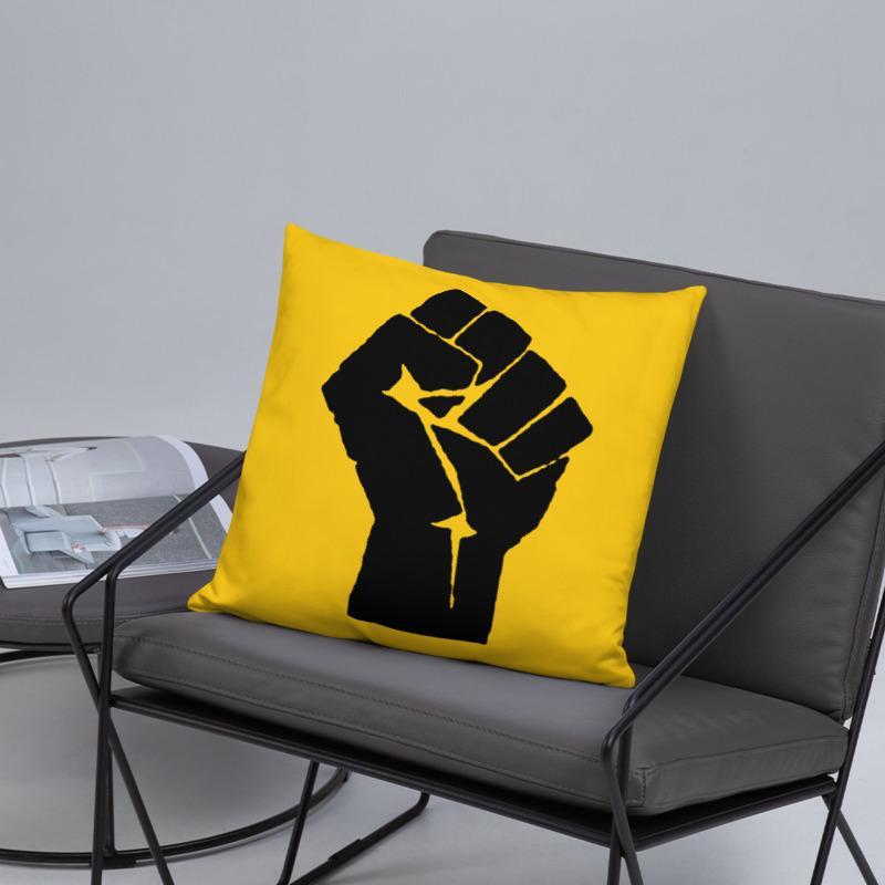 Black Power Fist Square Pillow - Chocolate Ancestor