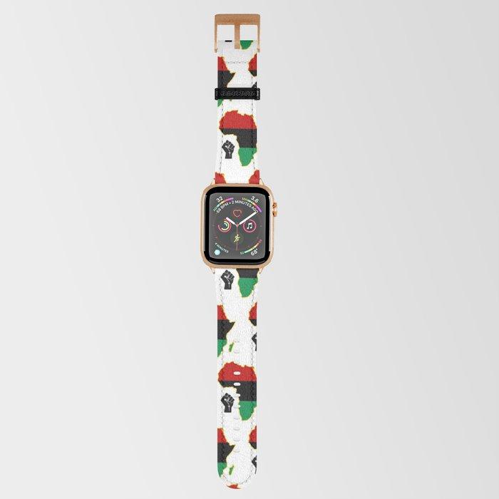 Black Power Pan Africa Vegan Leather Apple Watch Band - Chocolate Ancestor