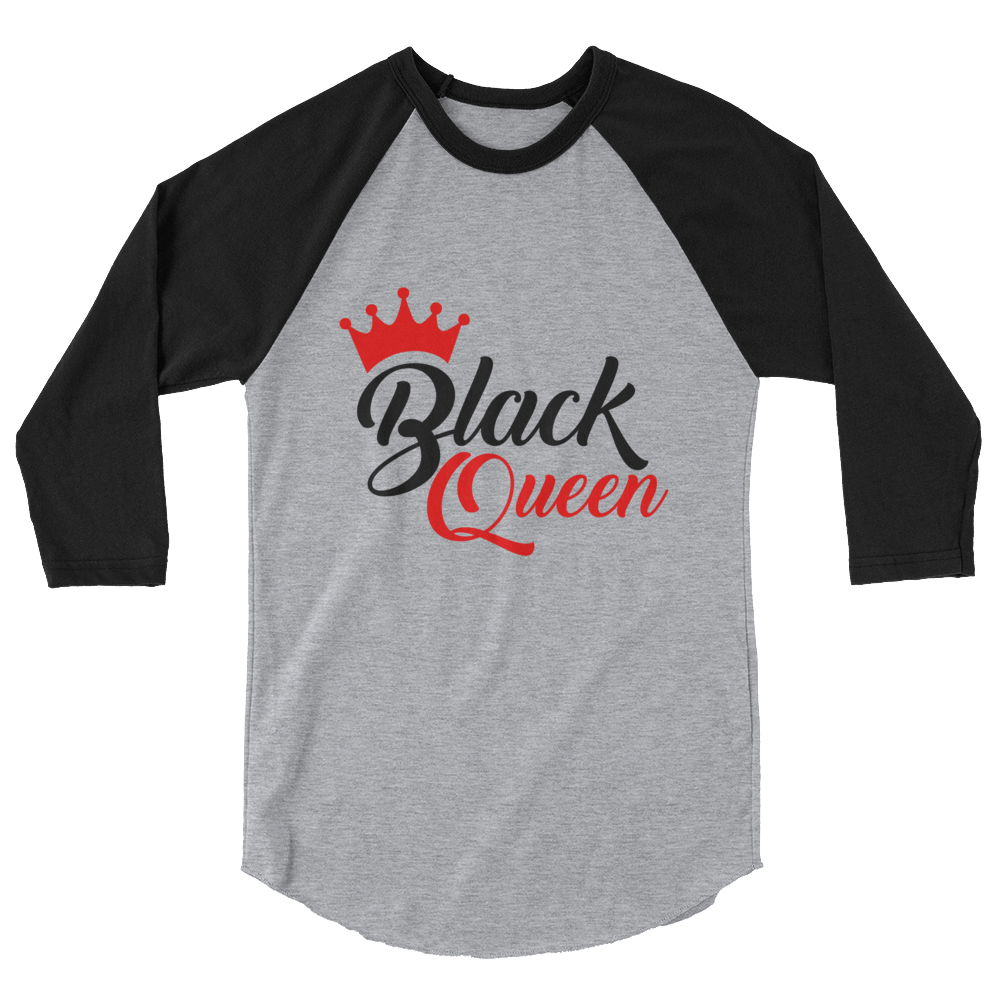 Black Queen 3/4 sleeve raglan t-shirt - Chocolate Ancestor