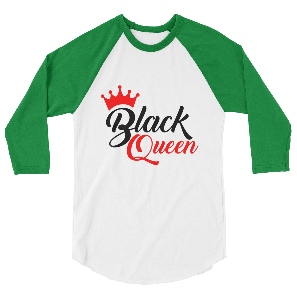 Black Queen 3/4 sleeve raglan t-shirt - Chocolate Ancestor