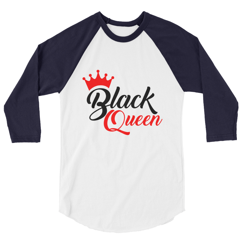 Black Queen 3/4 sleeve raglan t-shirt - Chocolate Ancestor