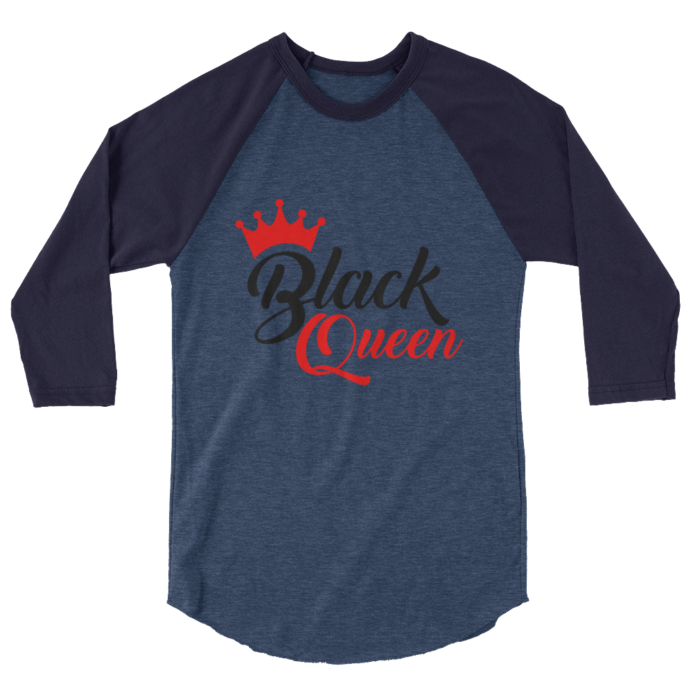 Black Queen 3/4 sleeve raglan t-shirt - Chocolate Ancestor