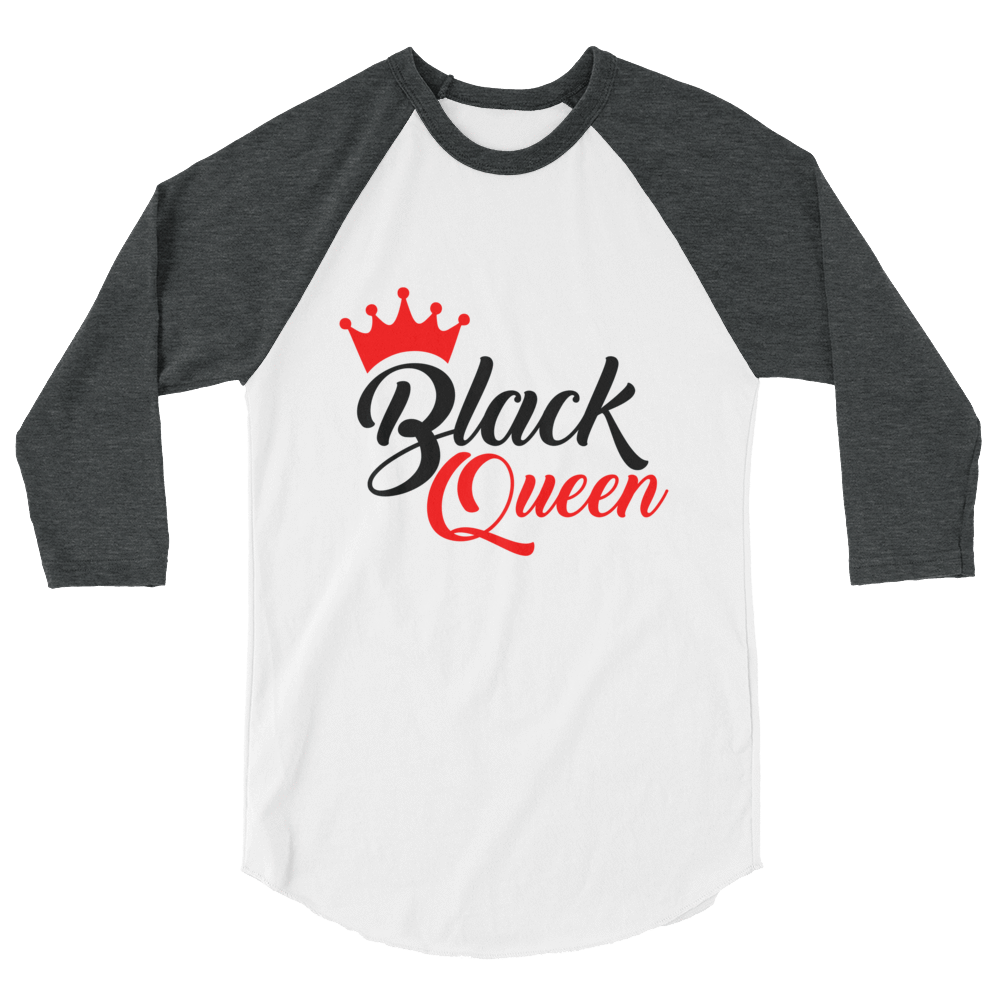 Black Queen 3/4 sleeve raglan t-shirt - Chocolate Ancestor