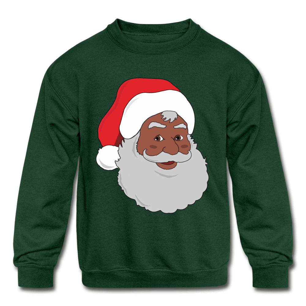 Black Santa Kids' Crewneck Sweatshirt - Chocolate Ancestor