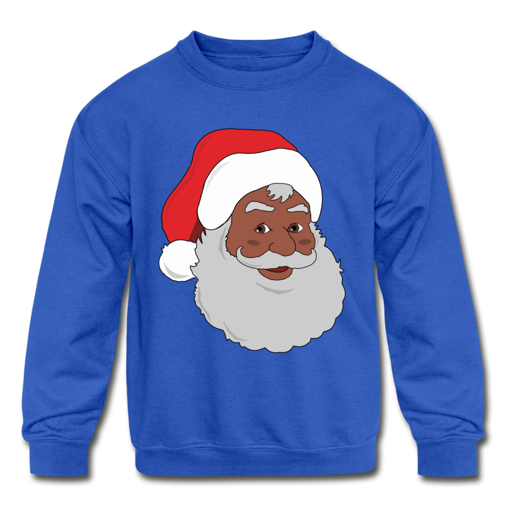 Black Santa Kids' Crewneck Sweatshirt - Chocolate Ancestor