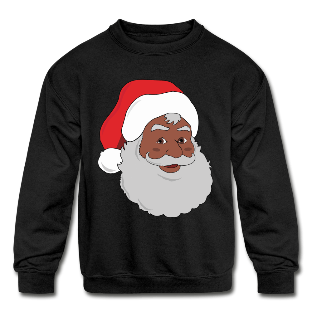 Black Santa Kids' Crewneck Sweatshirt - Chocolate Ancestor