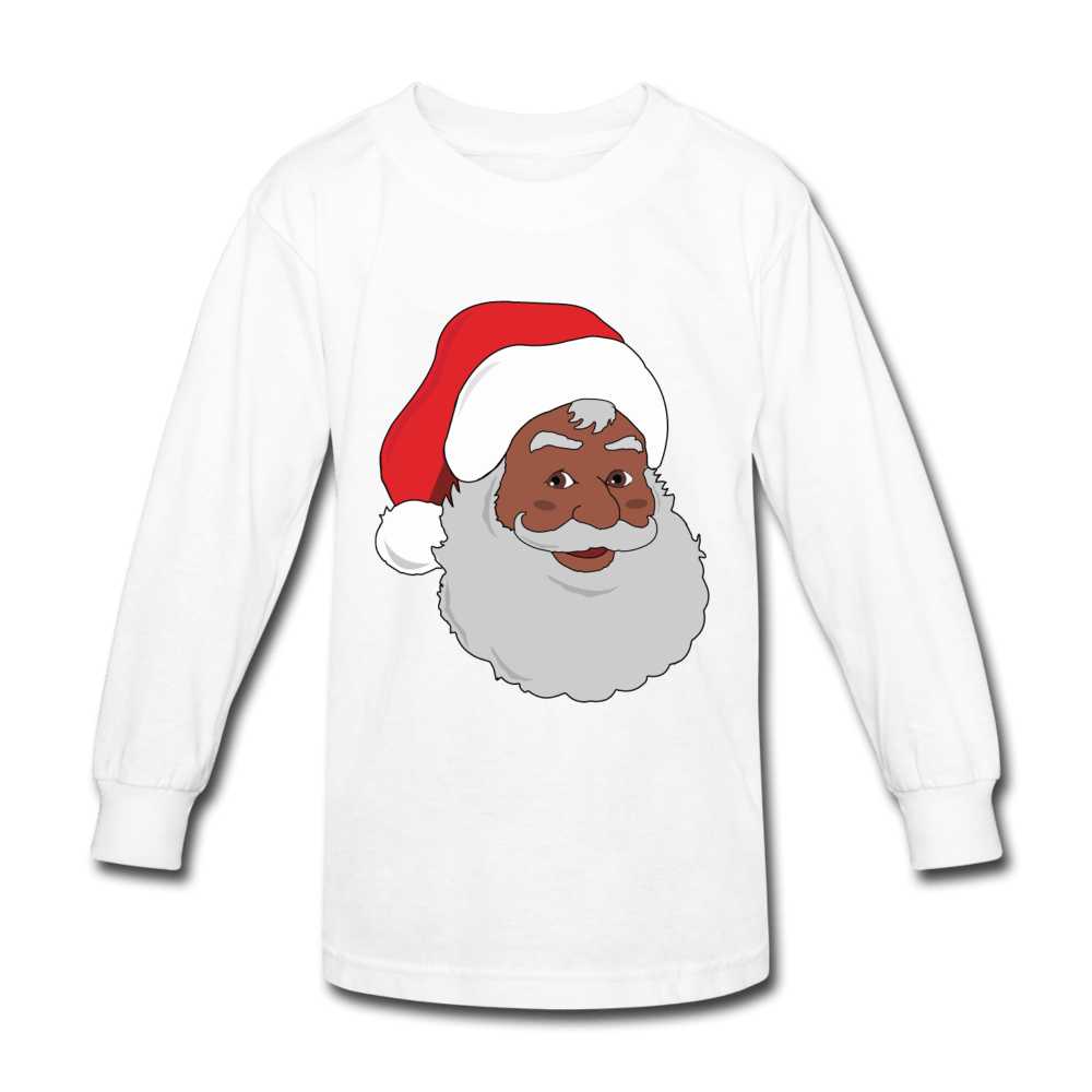 Black Santa Kids' Long Sleeve T-Shirt - Chocolate Ancestor