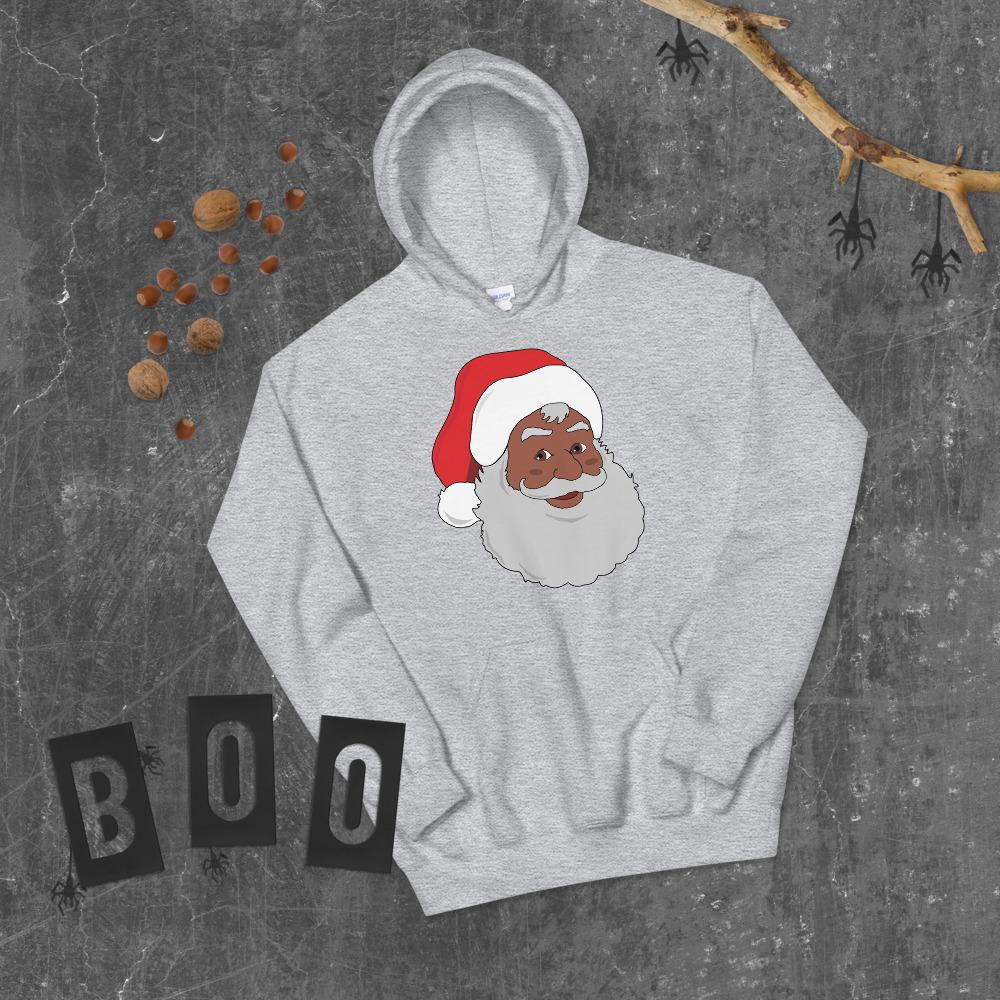 Black Santa Unisex Hoodie - Chocolate Ancestor