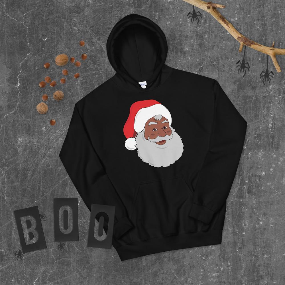 Black Santa Unisex Hoodie - Chocolate Ancestor