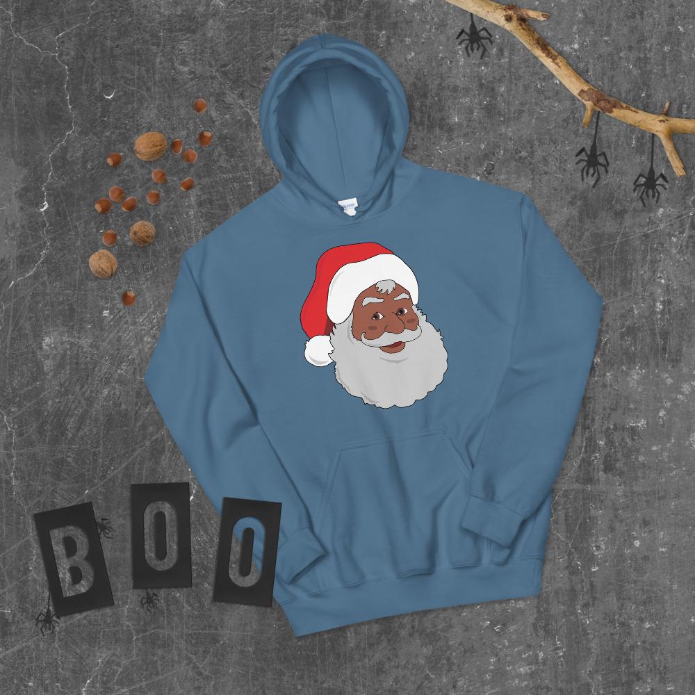 Black Santa Unisex Hoodie - Chocolate Ancestor