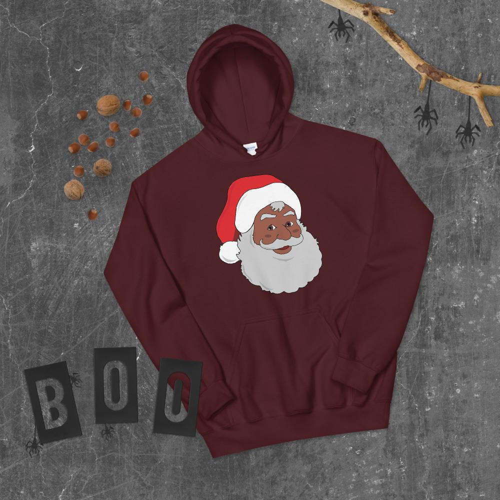 Black Santa Unisex Hoodie - Chocolate Ancestor