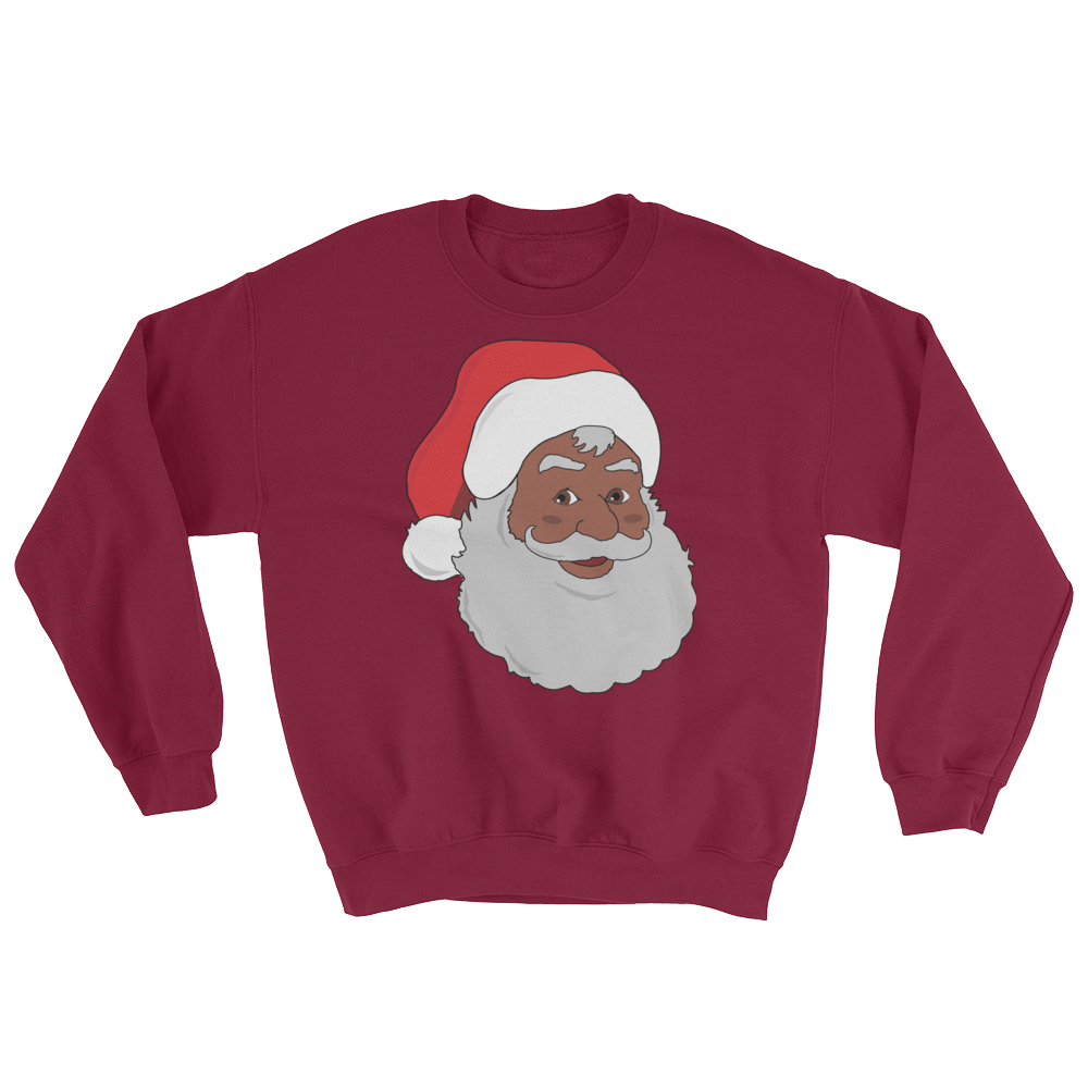 Black Santa Unisex Sweatshirt - Chocolate Ancestor