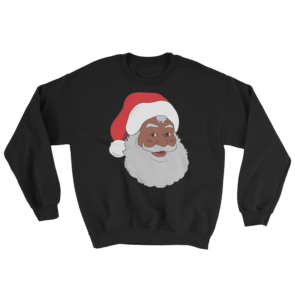 Black Santa Unisex Sweatshirt - Chocolate Ancestor