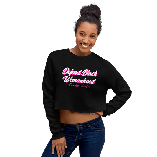 Black Womanhood Crop Sweatshirt - Chocolate Ancestor