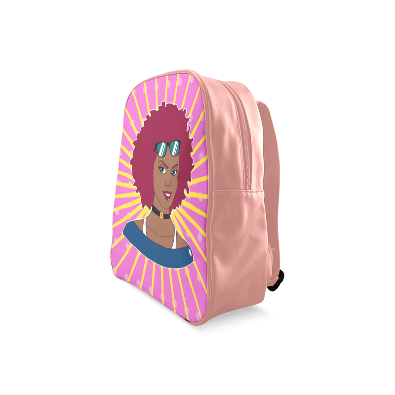 Burgundy Afro Starburst Leather Book bag - Chocolate Ancestor