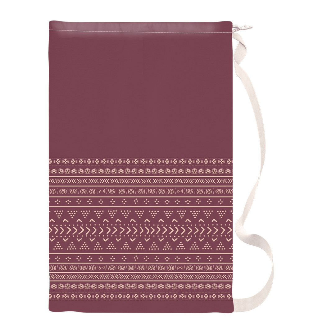 Cabernet Mudcloth Boho Laundry Bags - Chocolate Ancestor