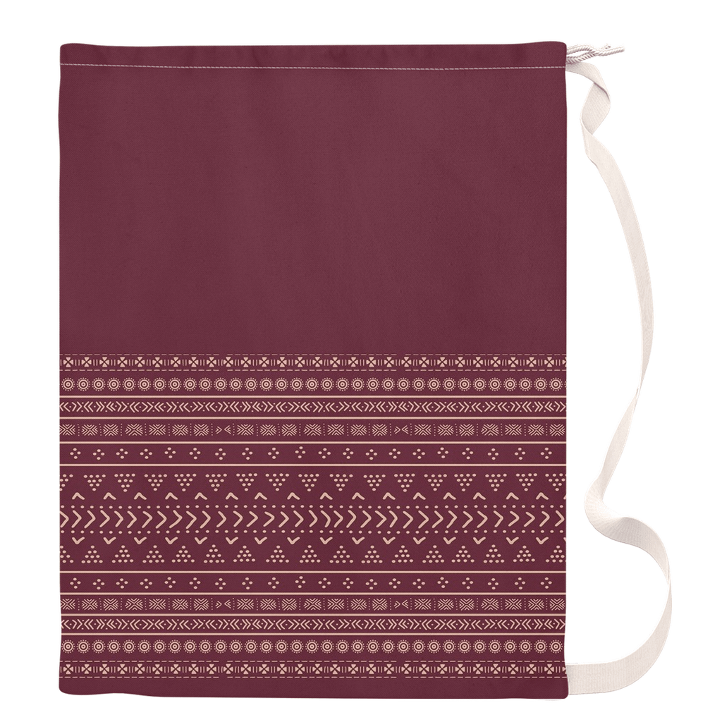 Cabernet Mudcloth Boho Laundry Bags - Chocolate Ancestor