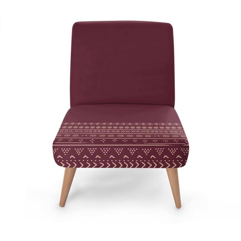 Cabernet Mudcloth Boho Occasional Chair - Chocolate Ancestor