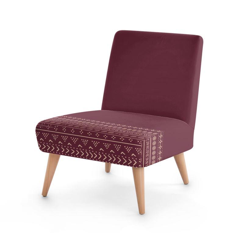 Cabernet Mudcloth Boho Occasional Chair - Chocolate Ancestor