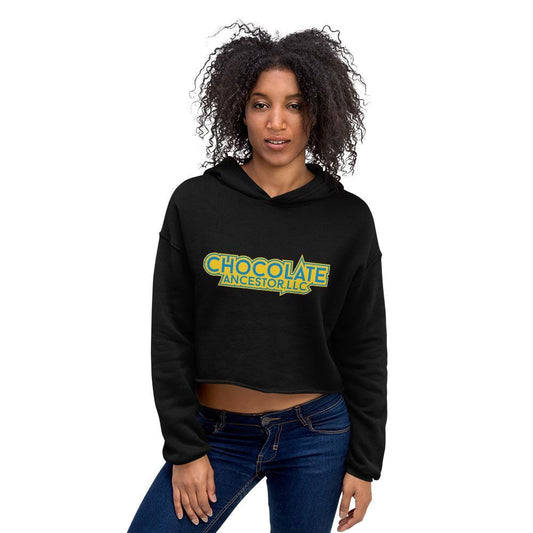 Chocolate Ancestor Static Logo Ladies Crop Hoodie - Chocolate Ancestor