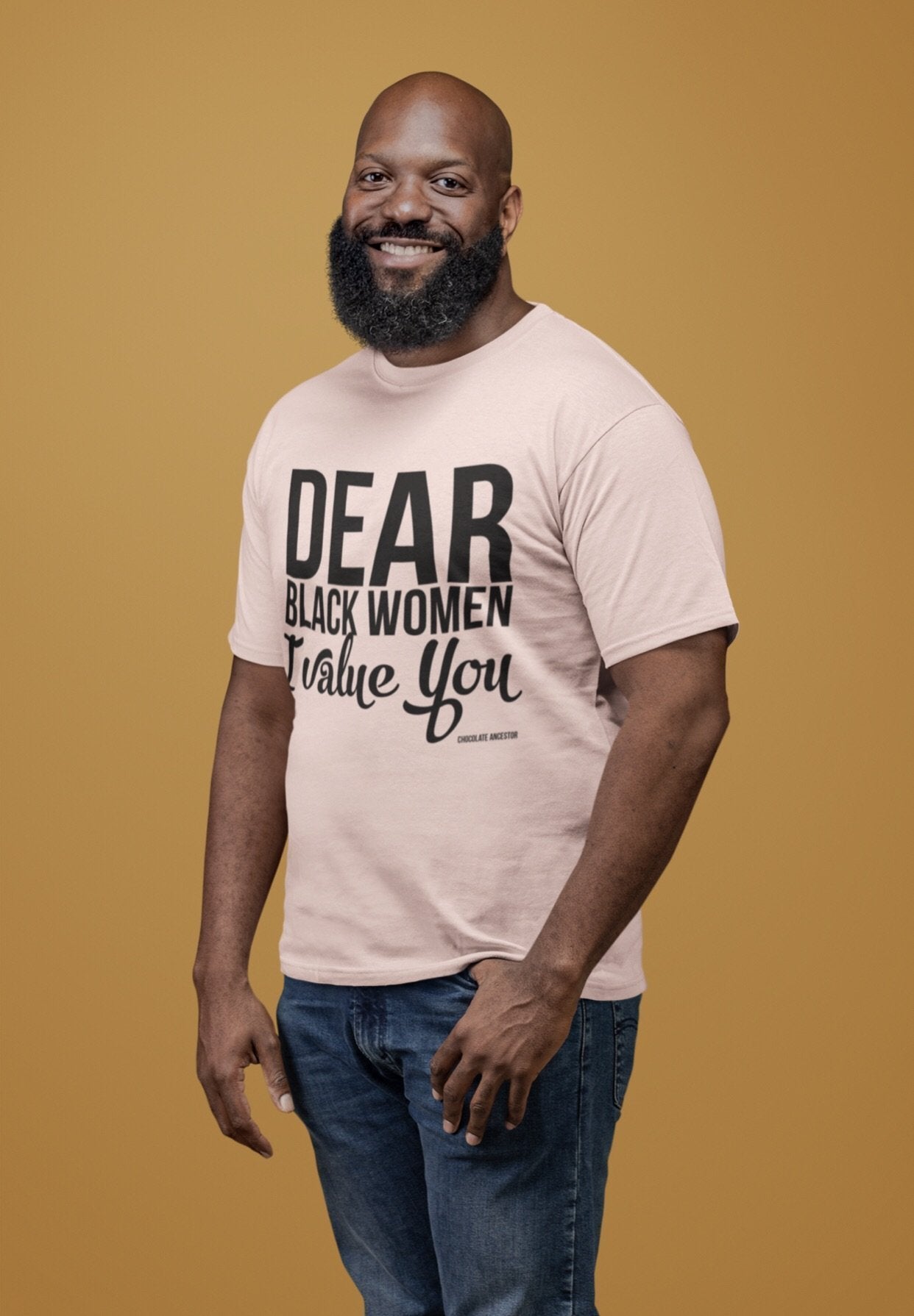 Dear Black Women I Value You Short-Sleeve Unisex T-Shirt - Chocolate Ancestor