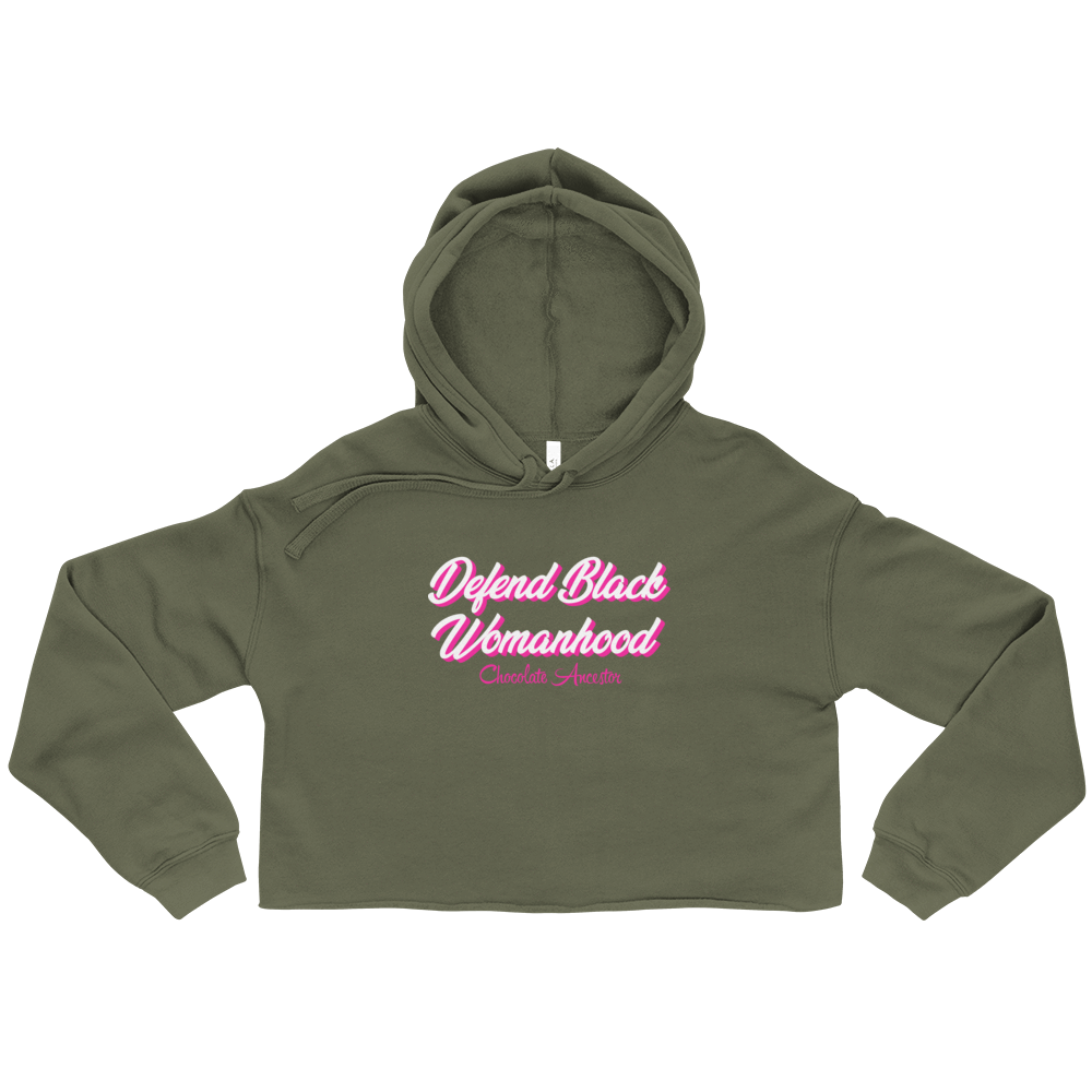 Defend Black Womanhood Crop Hoodie - Chocolate Ancestor