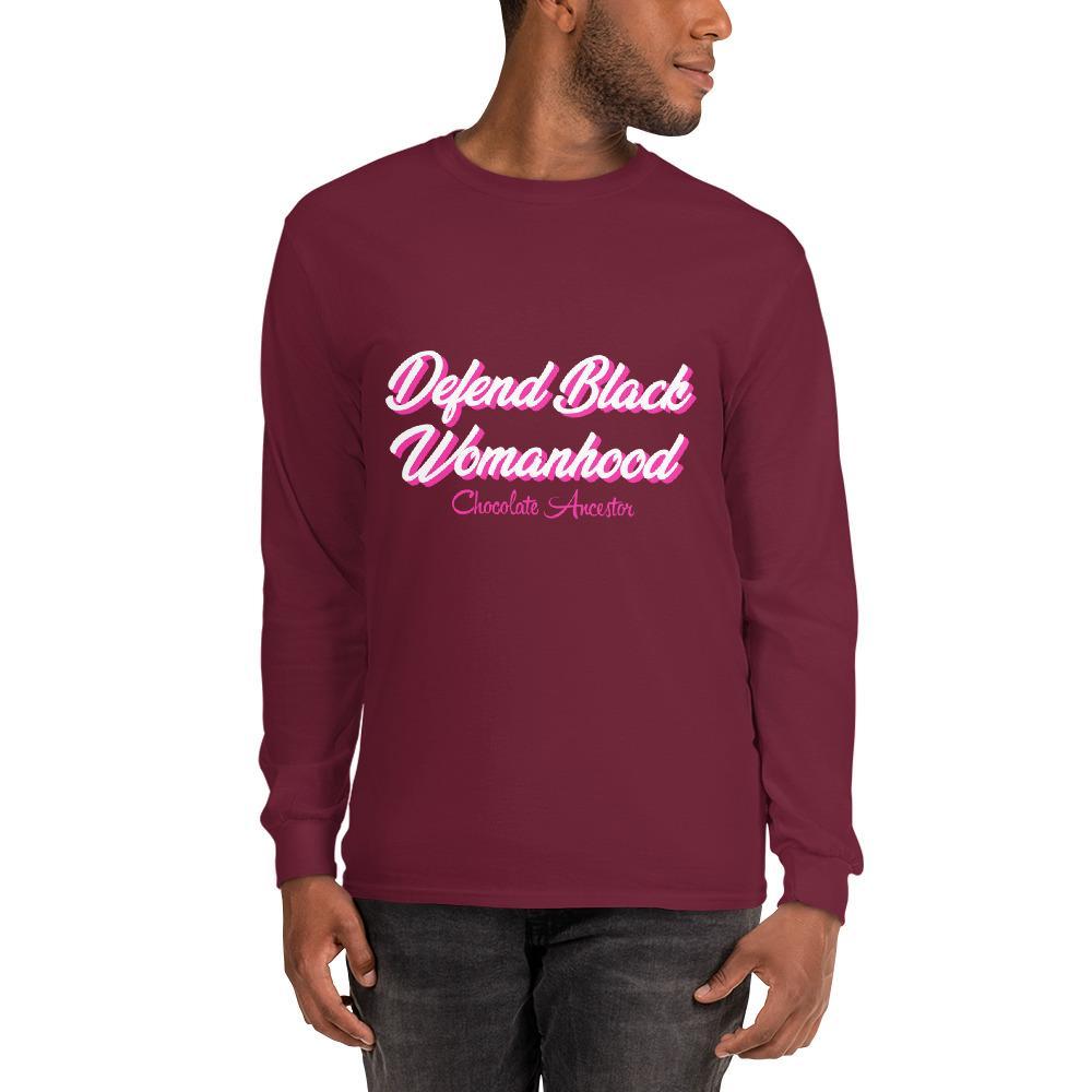 Defend Black Womanhood Unisex Long Sleeve T-Shirt - Chocolate Ancestor