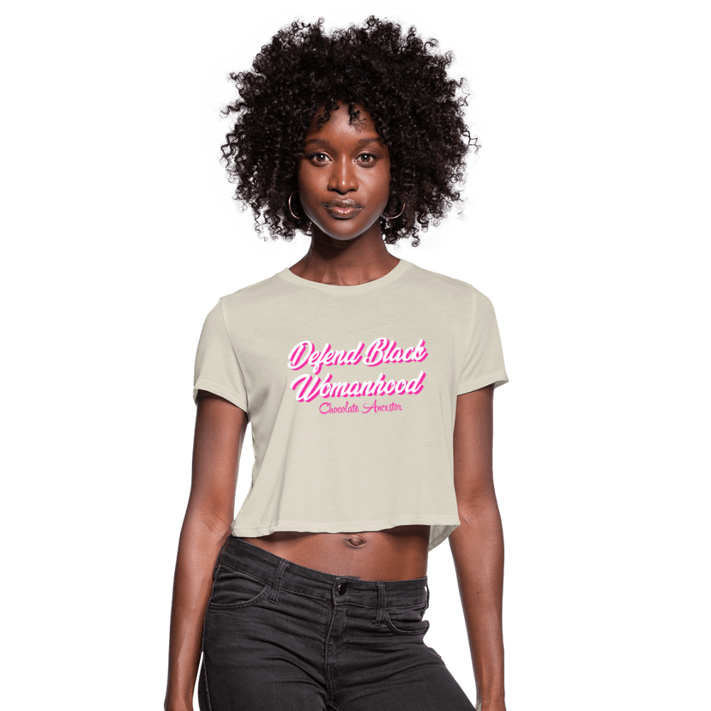 Defend Black Womanhood Women's Crop Top (Style 2) - Chocolate Ancestor