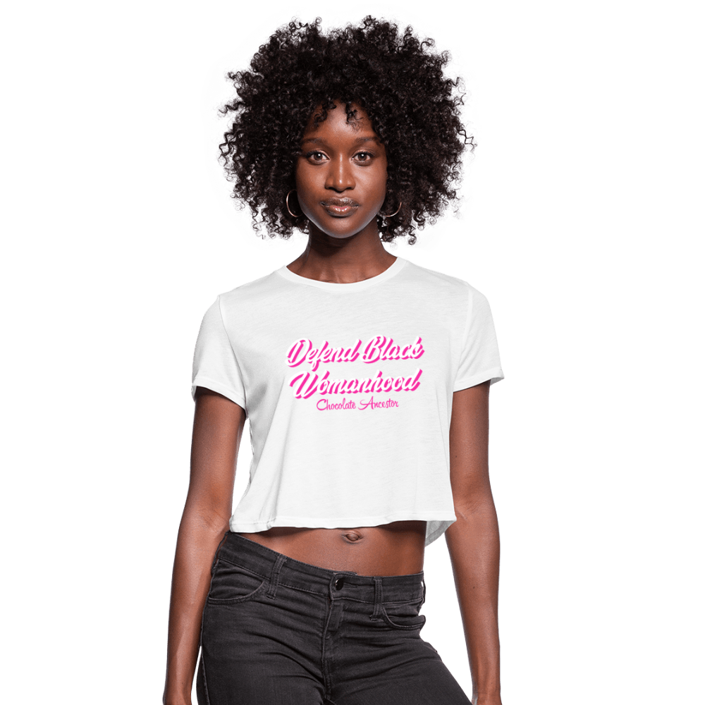 Defend Black Womanhood Women's Crop Top (Style 2) - Chocolate Ancestor