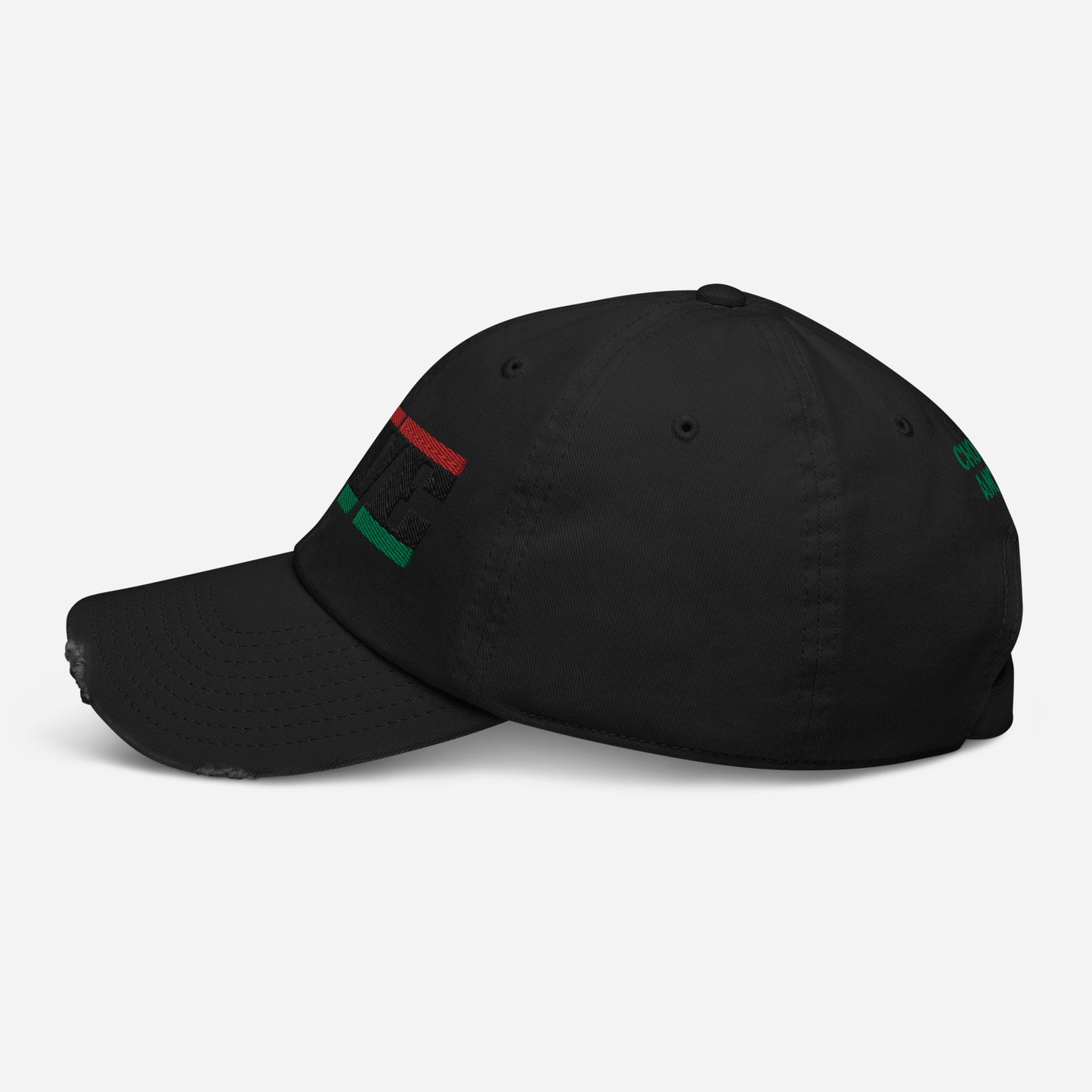 Love Pan African RBG Flag Distressed Baseball Cap