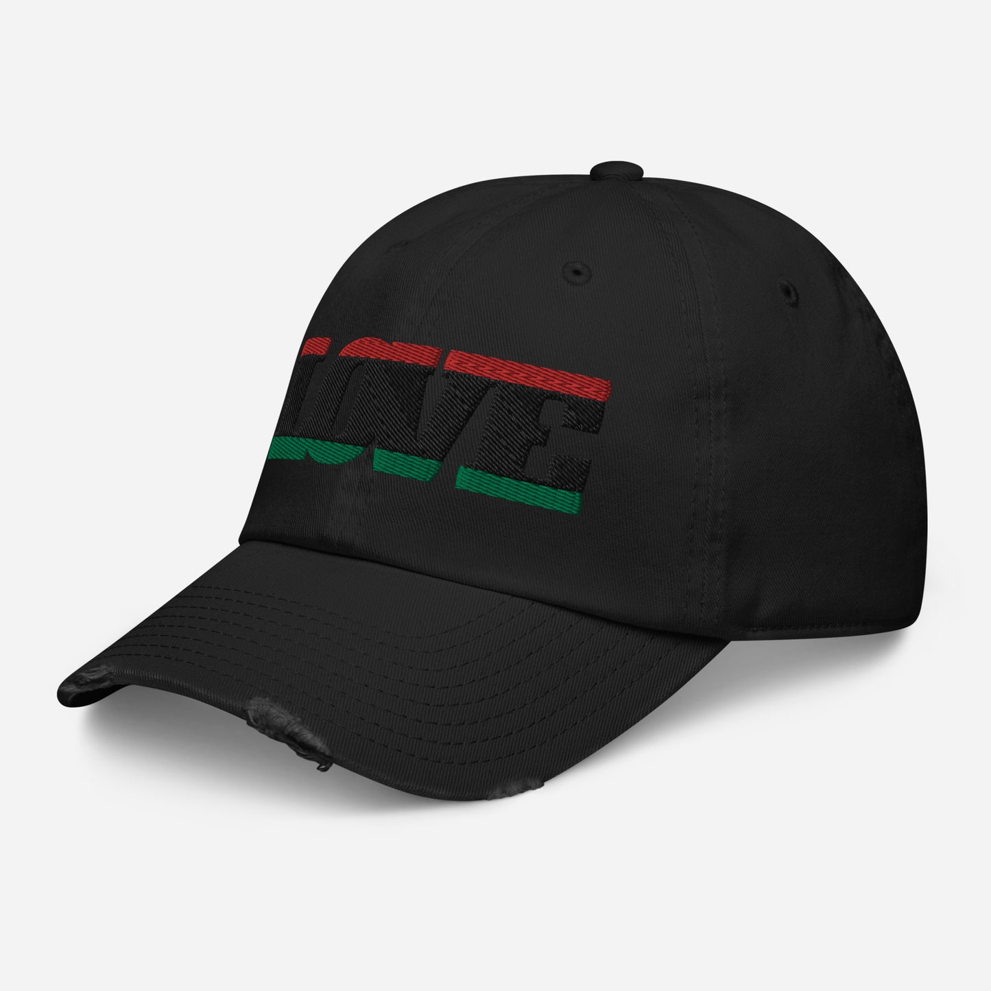 Love Pan African RBG Flag Distressed Baseball Cap