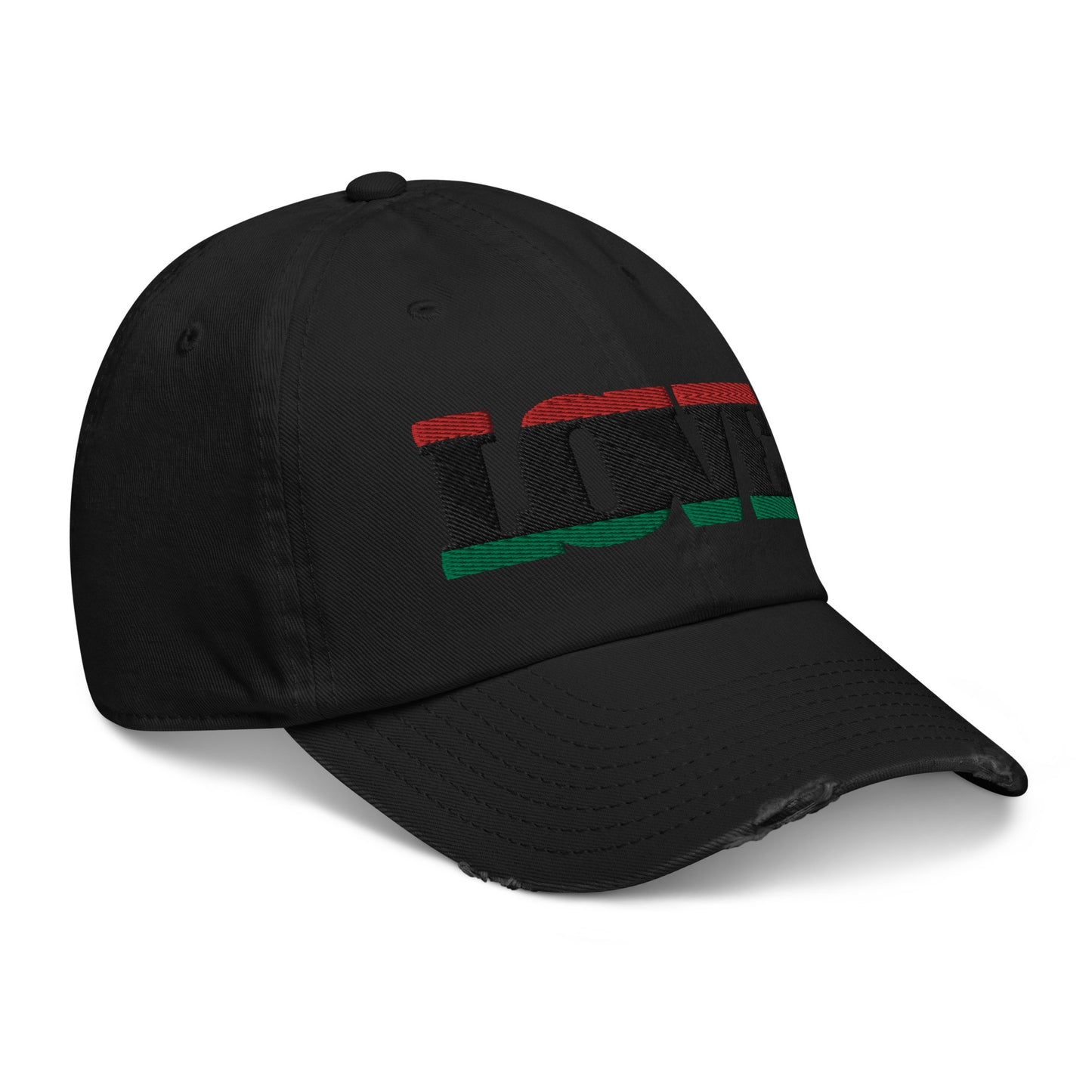 Love Pan African RBG Flag Distressed Baseball Cap