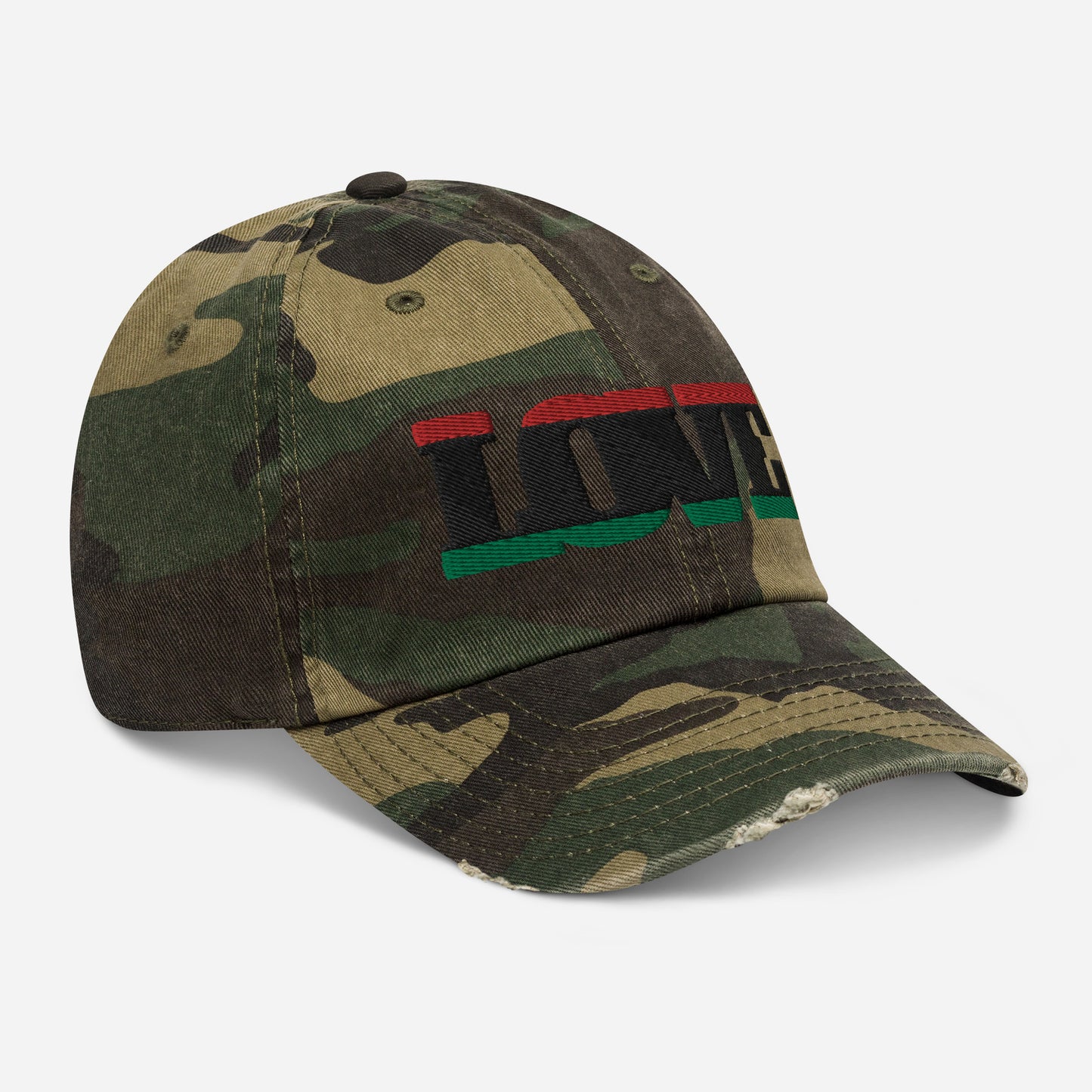 Love Pan African RBG Flag Distressed Baseball Cap