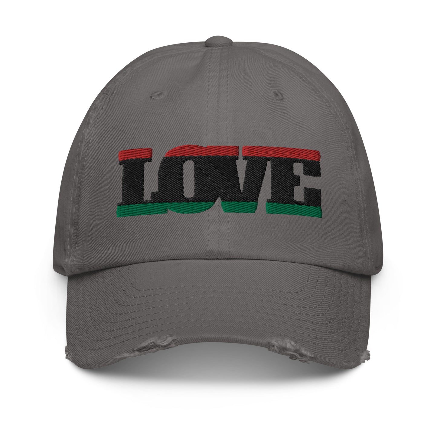 Love Pan African RBG Flag Distressed Baseball Cap