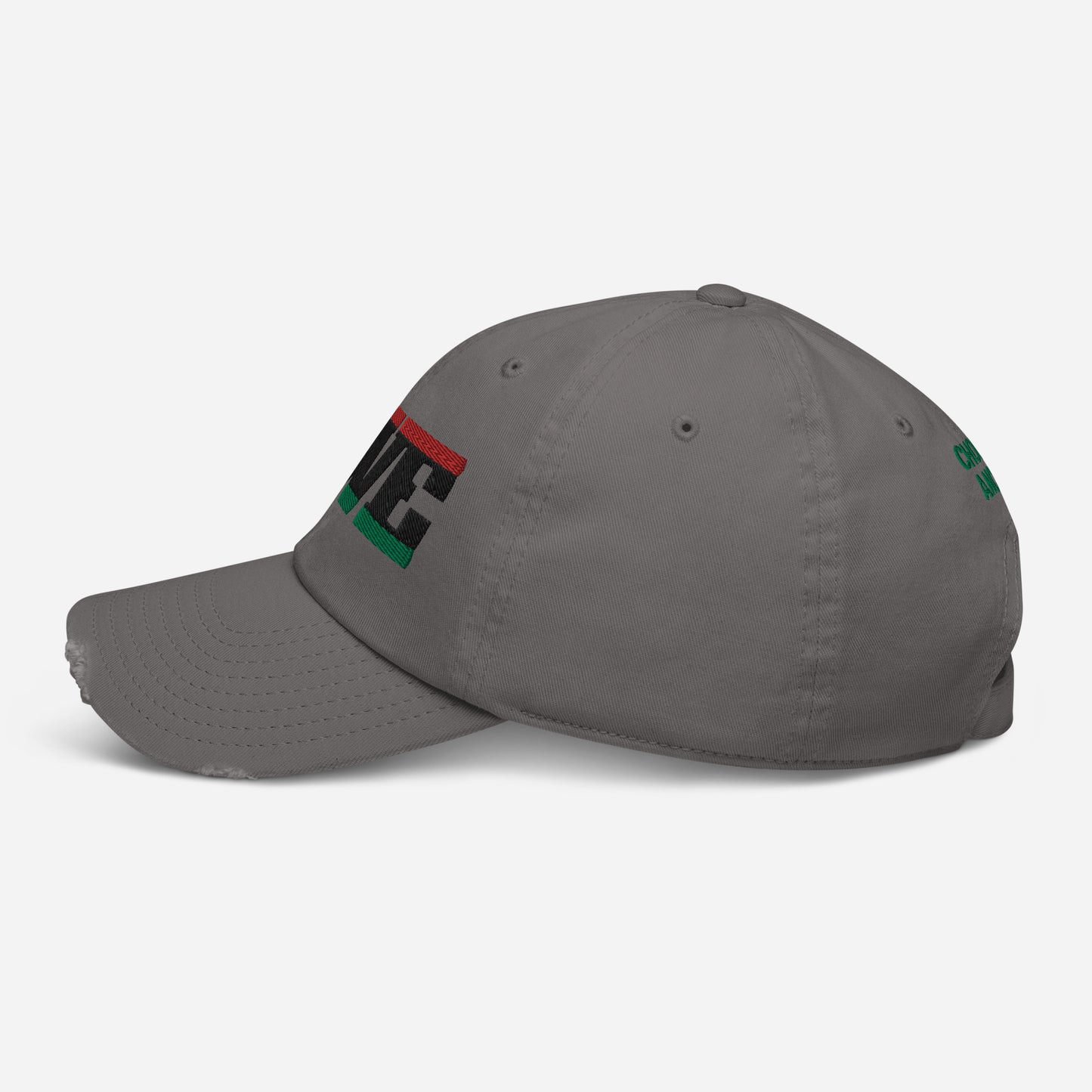 Love Pan African RBG Flag Distressed Baseball Cap