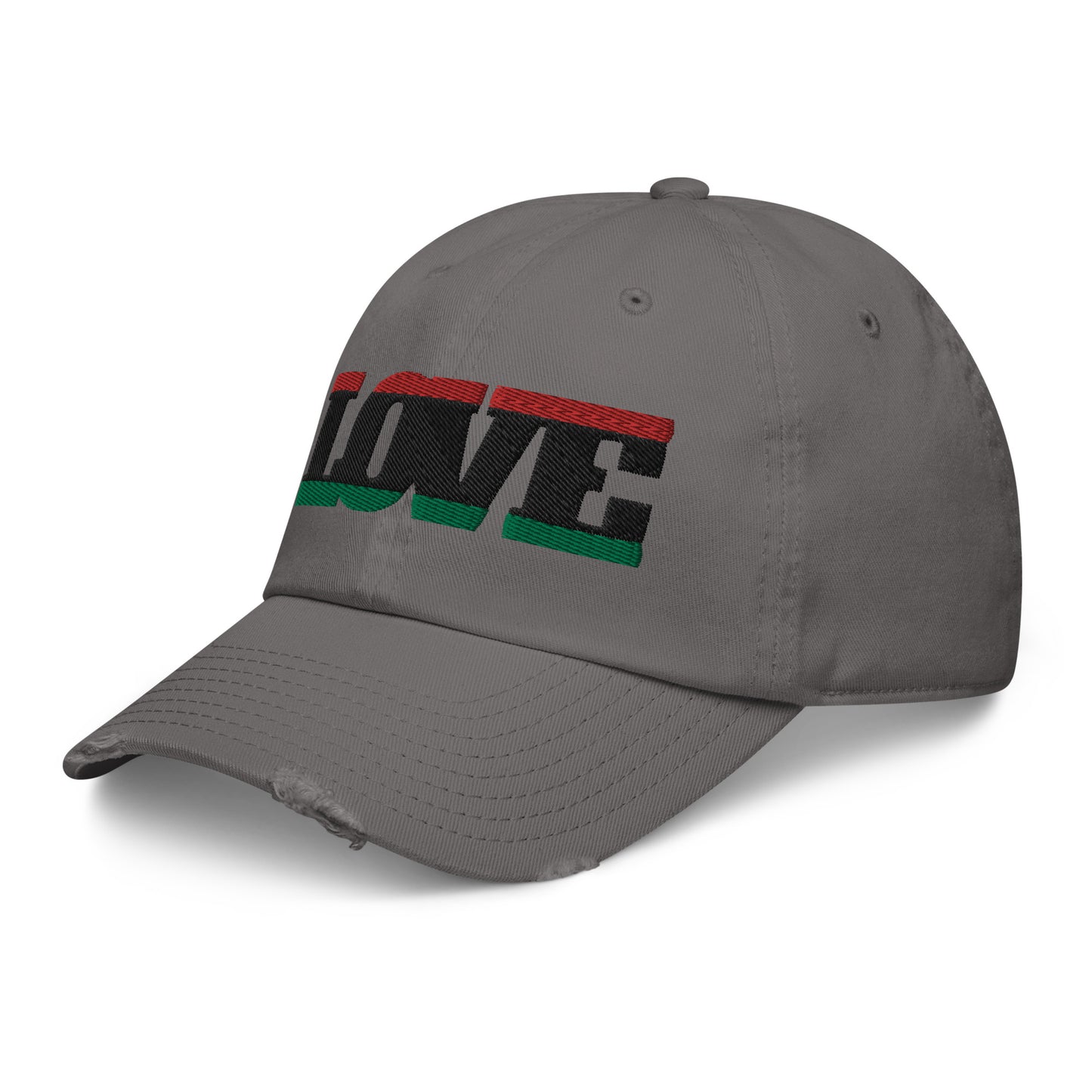 Love Pan African RBG Flag Distressed Baseball Cap