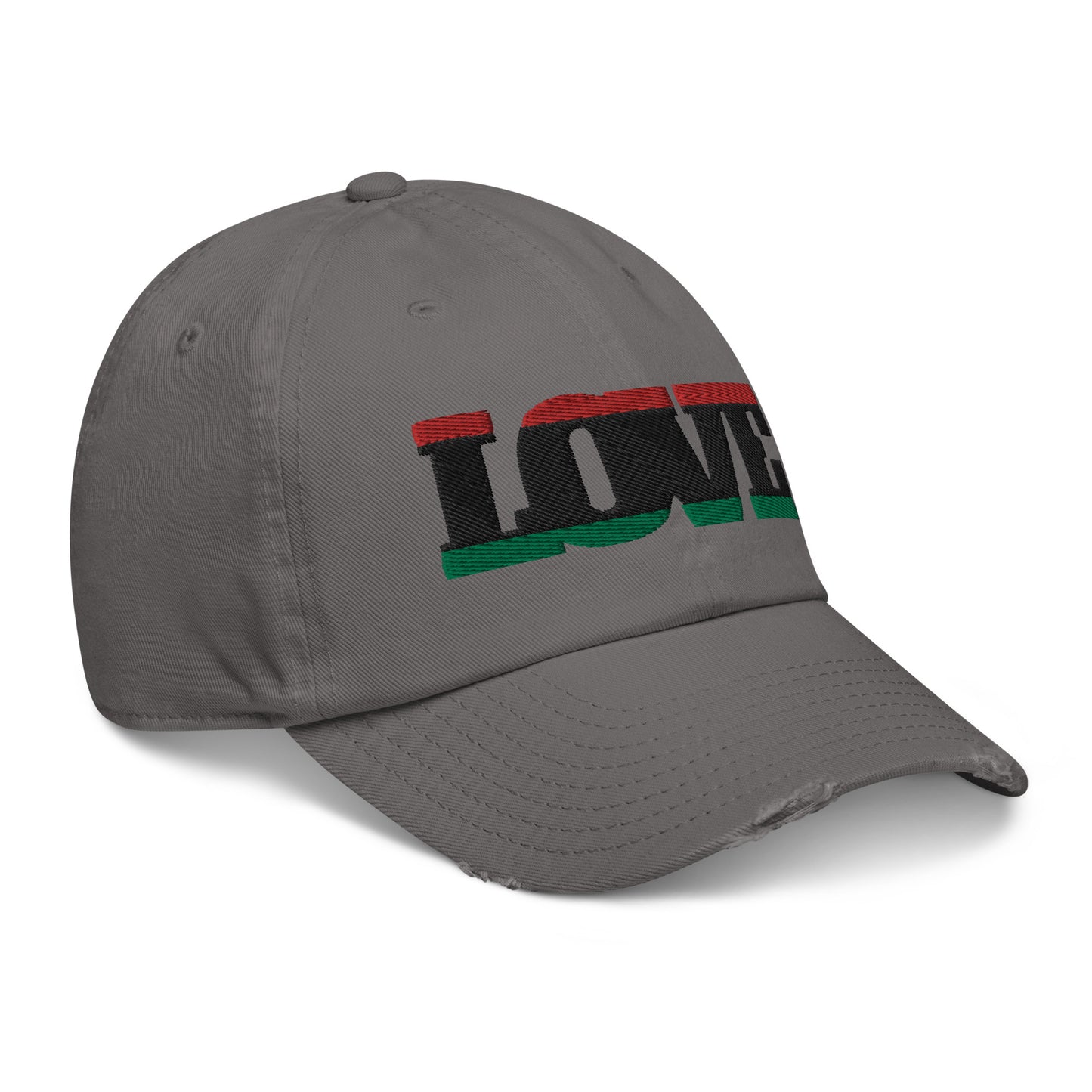 Love Pan African RBG Flag Distressed Baseball Cap