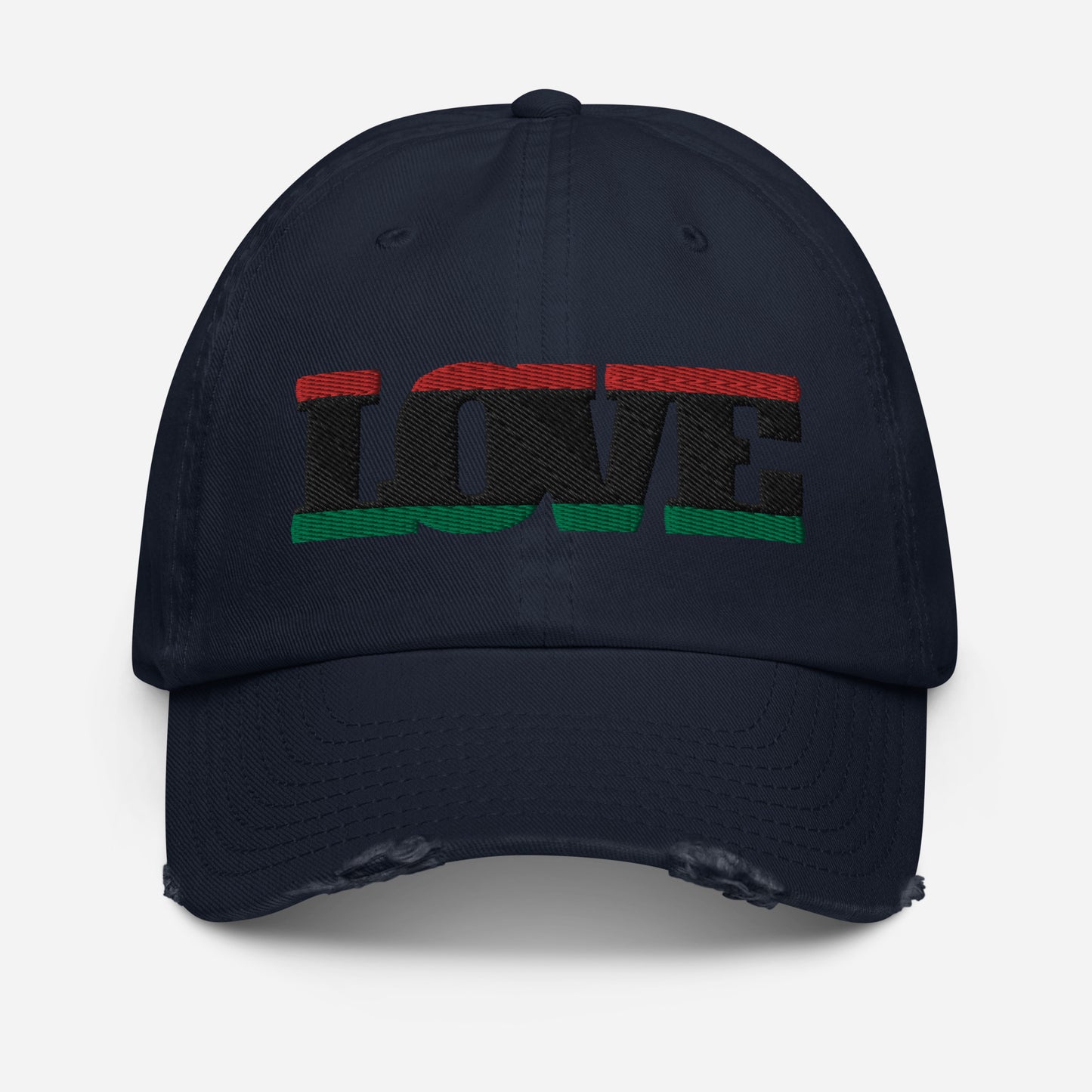 Love Pan African RBG Flag Distressed Baseball Cap