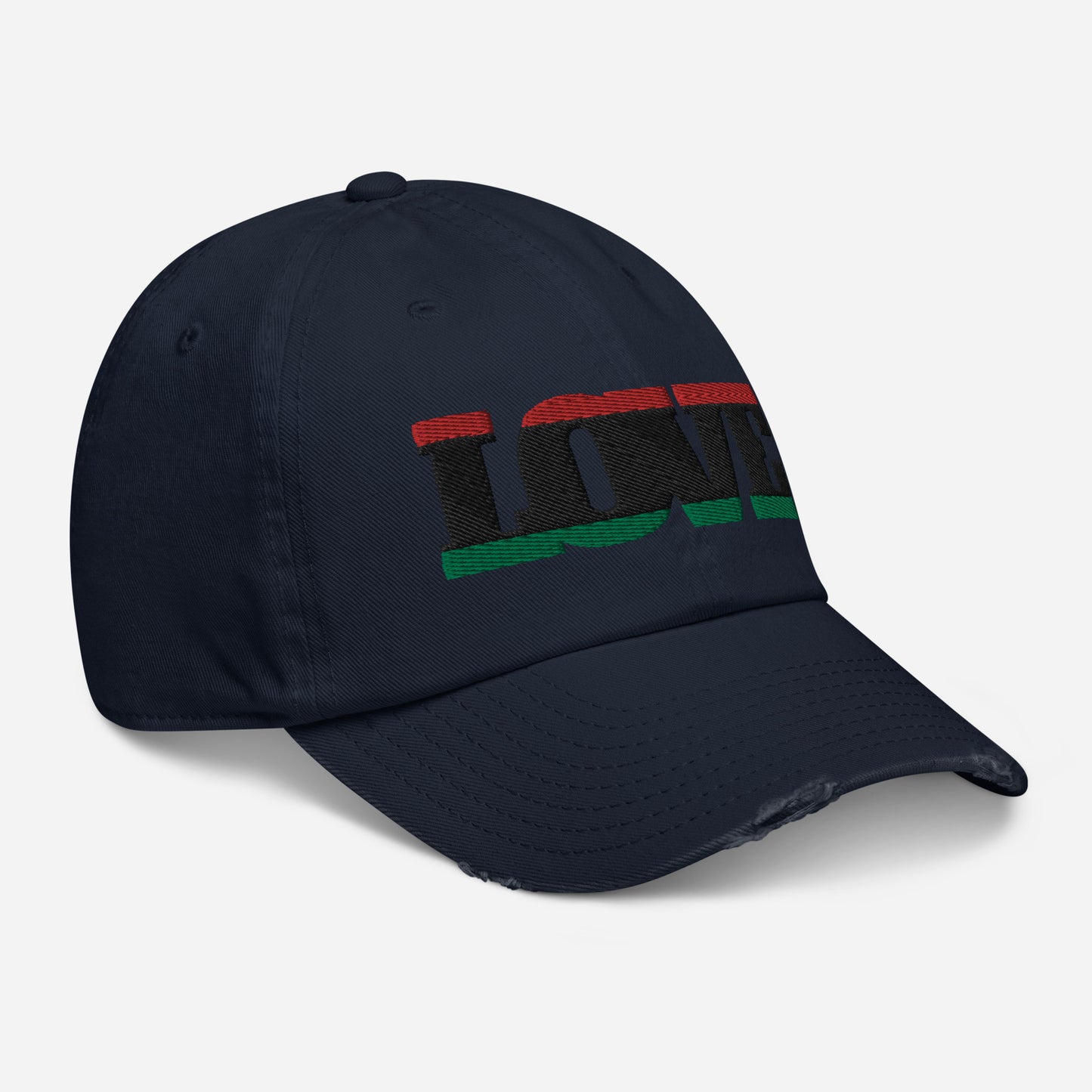 Love Pan African RBG Flag Distressed Baseball Cap