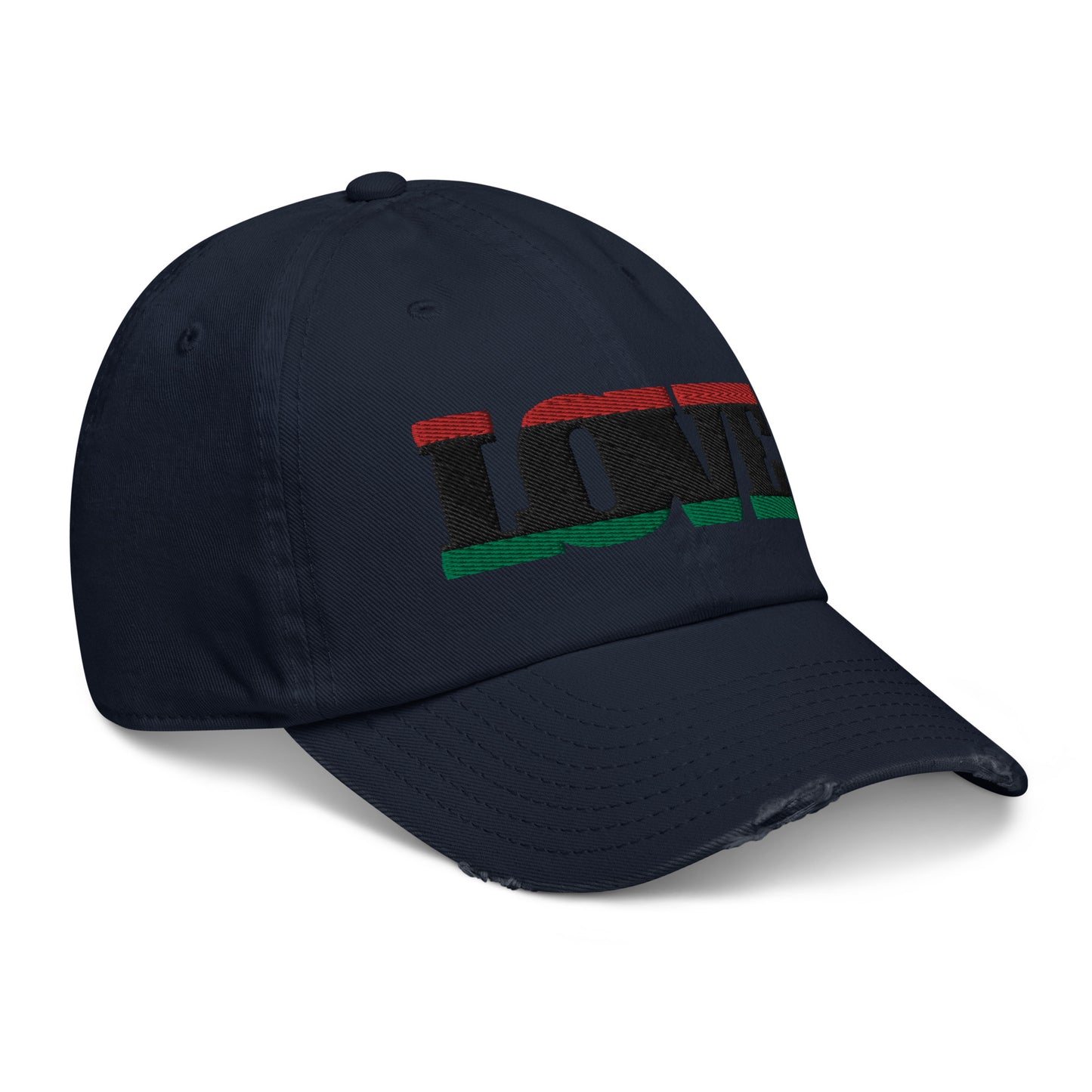 Love Pan African RBG Flag Distressed Baseball Cap