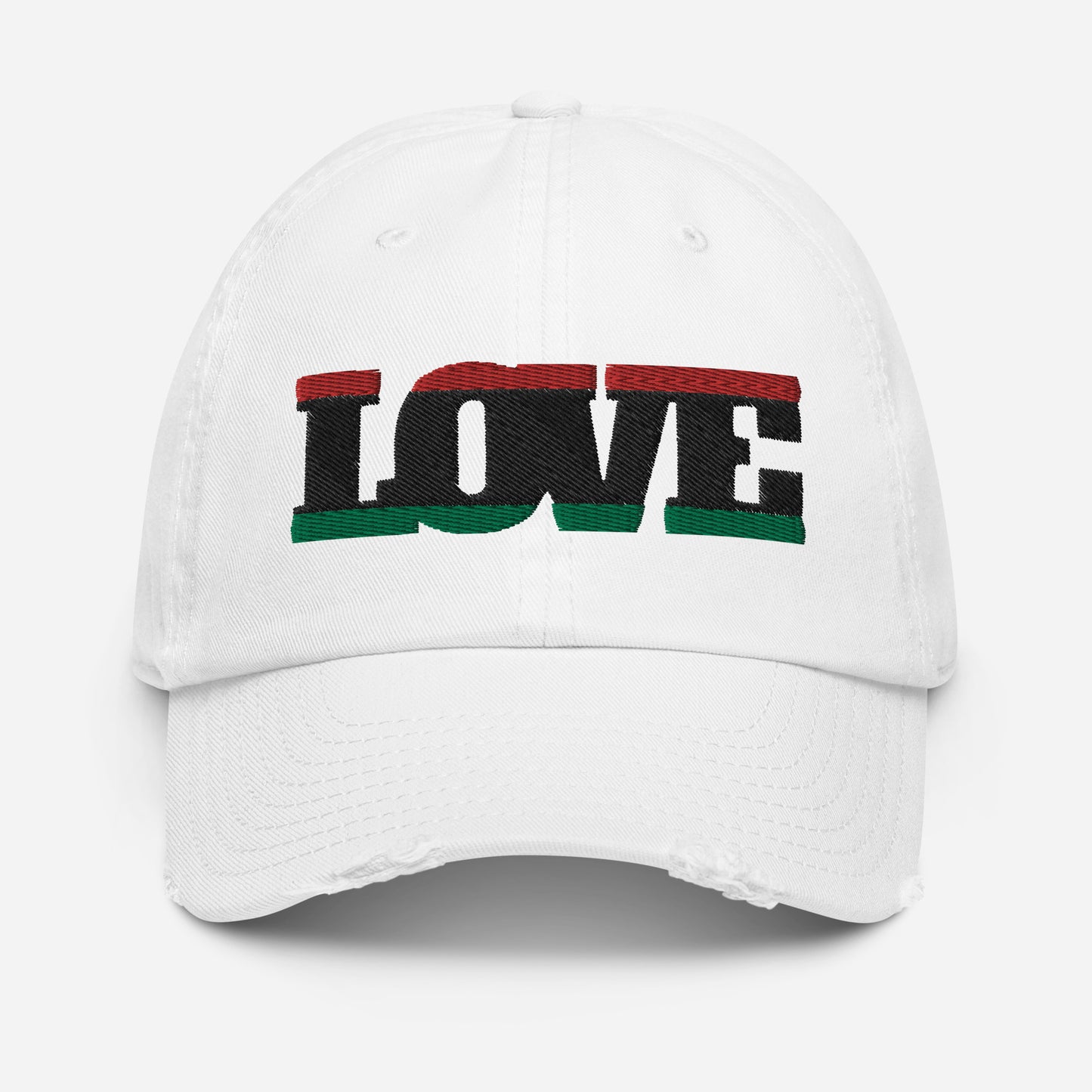 Love Pan African RBG Flag Distressed Baseball Cap