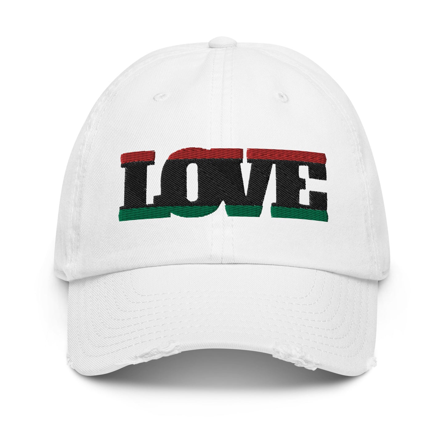 Love Pan African RBG Flag Distressed Baseball Cap