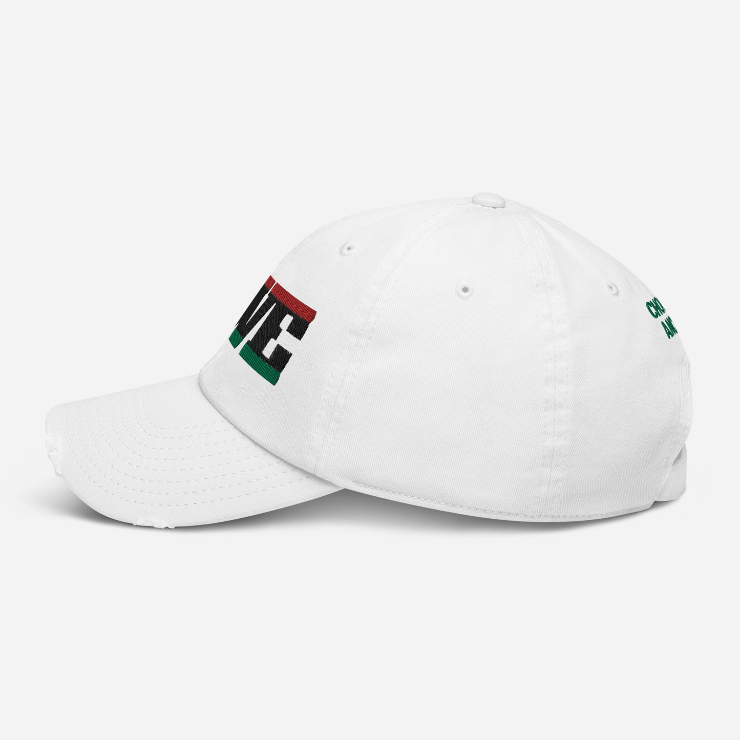 Love Pan African RBG Flag Distressed Baseball Cap