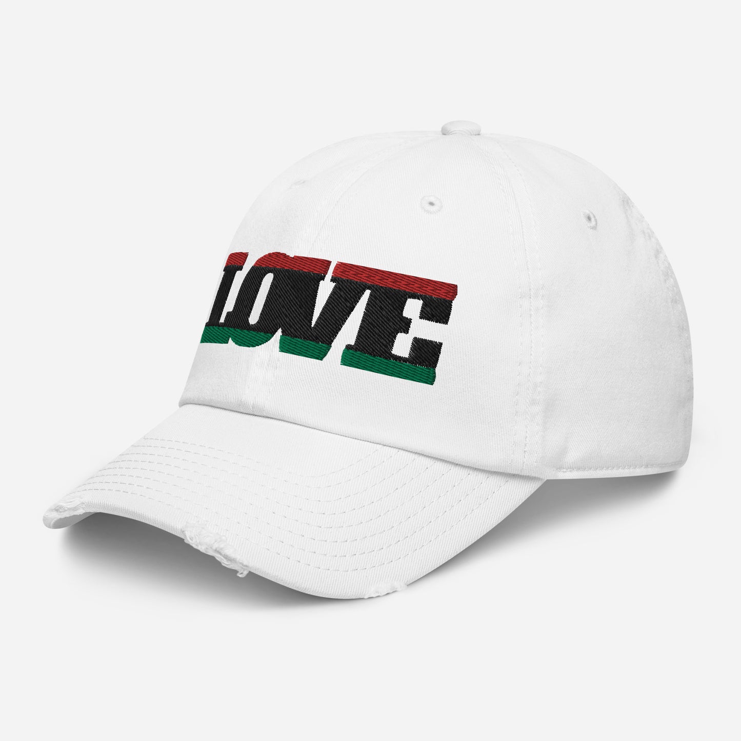 Love Pan African RBG Flag Distressed Baseball Cap