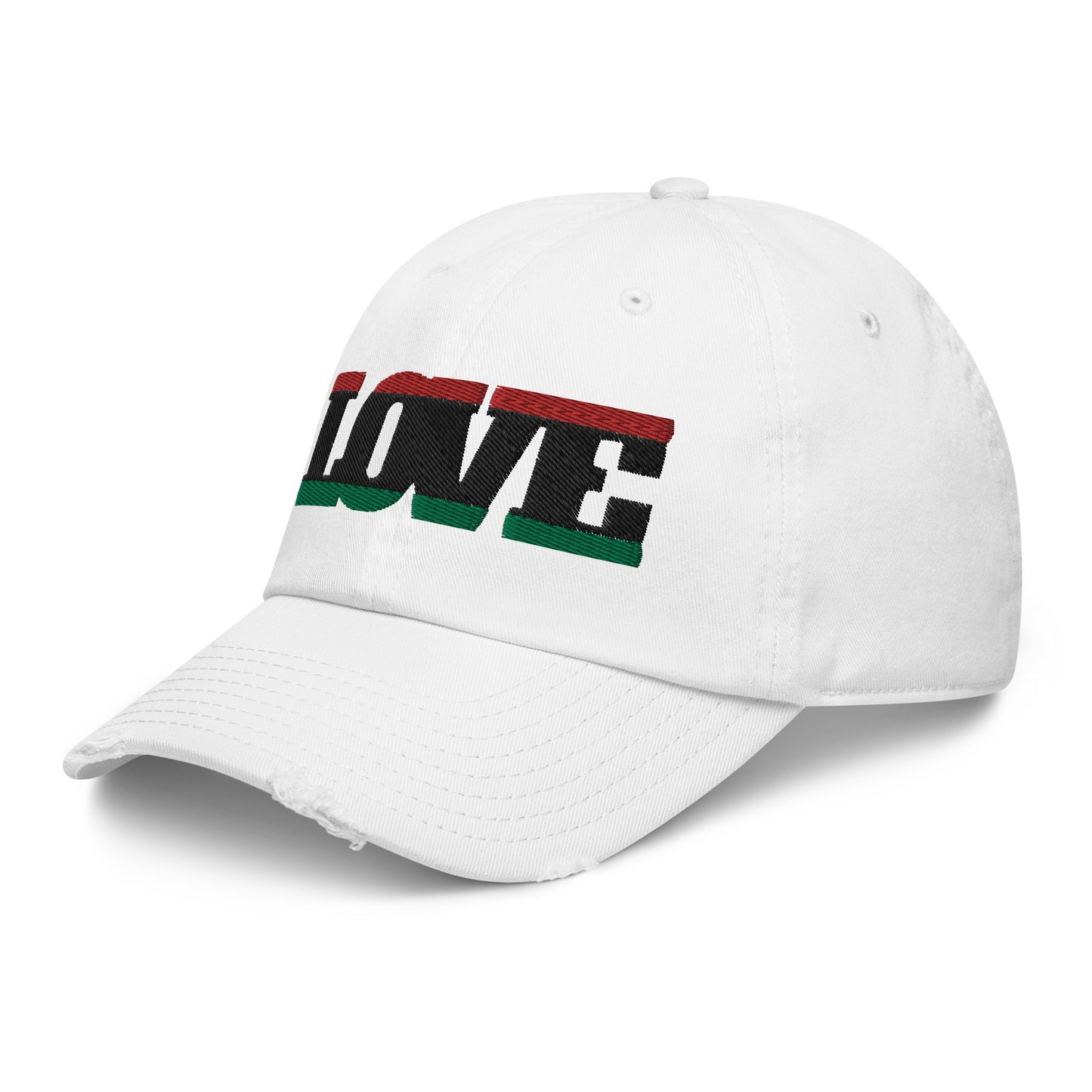 Love Pan African RBG Flag Distressed Baseball Cap