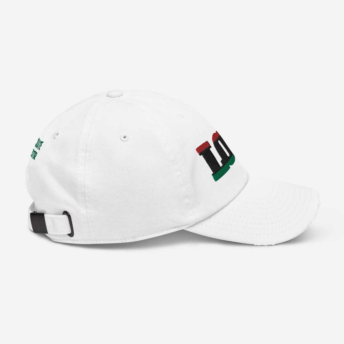 Love Pan African RBG Flag Distressed Baseball Cap