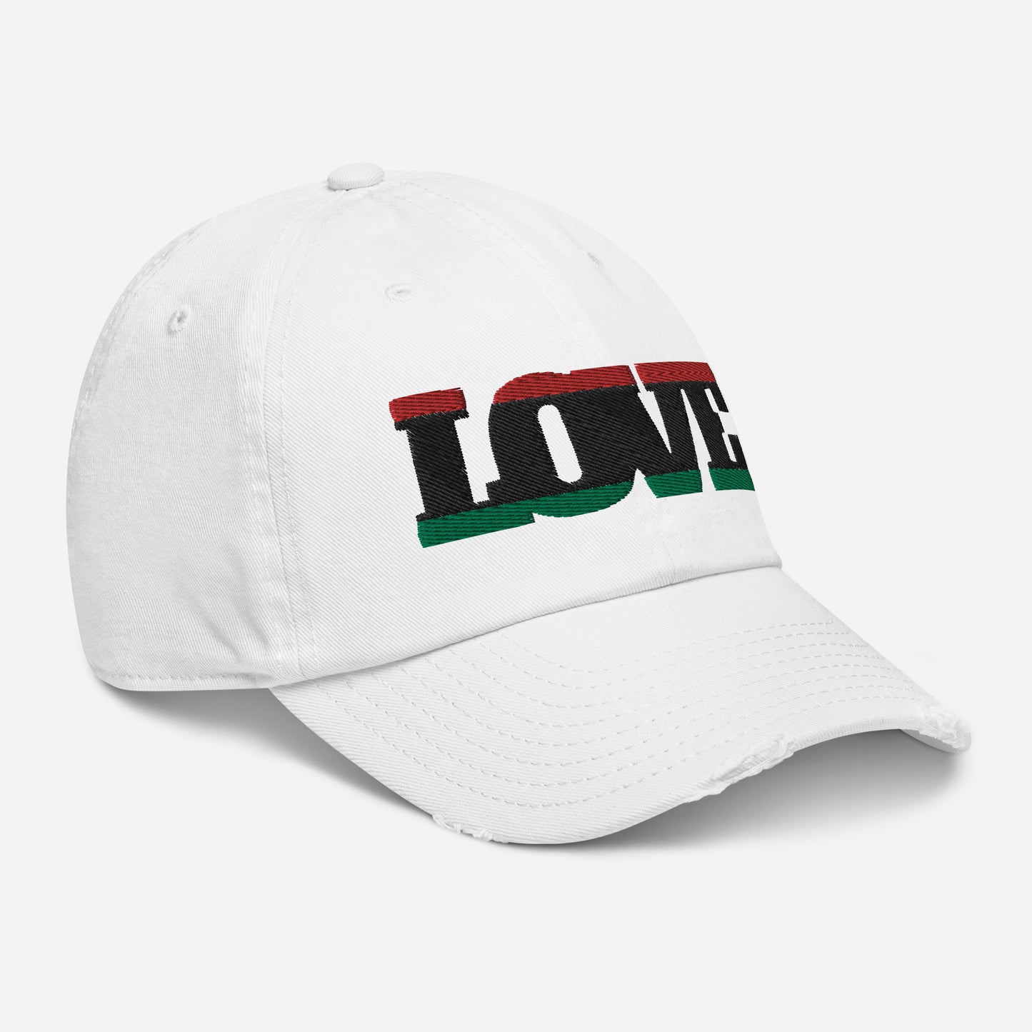 Love Pan African RBG Flag Distressed Baseball Cap