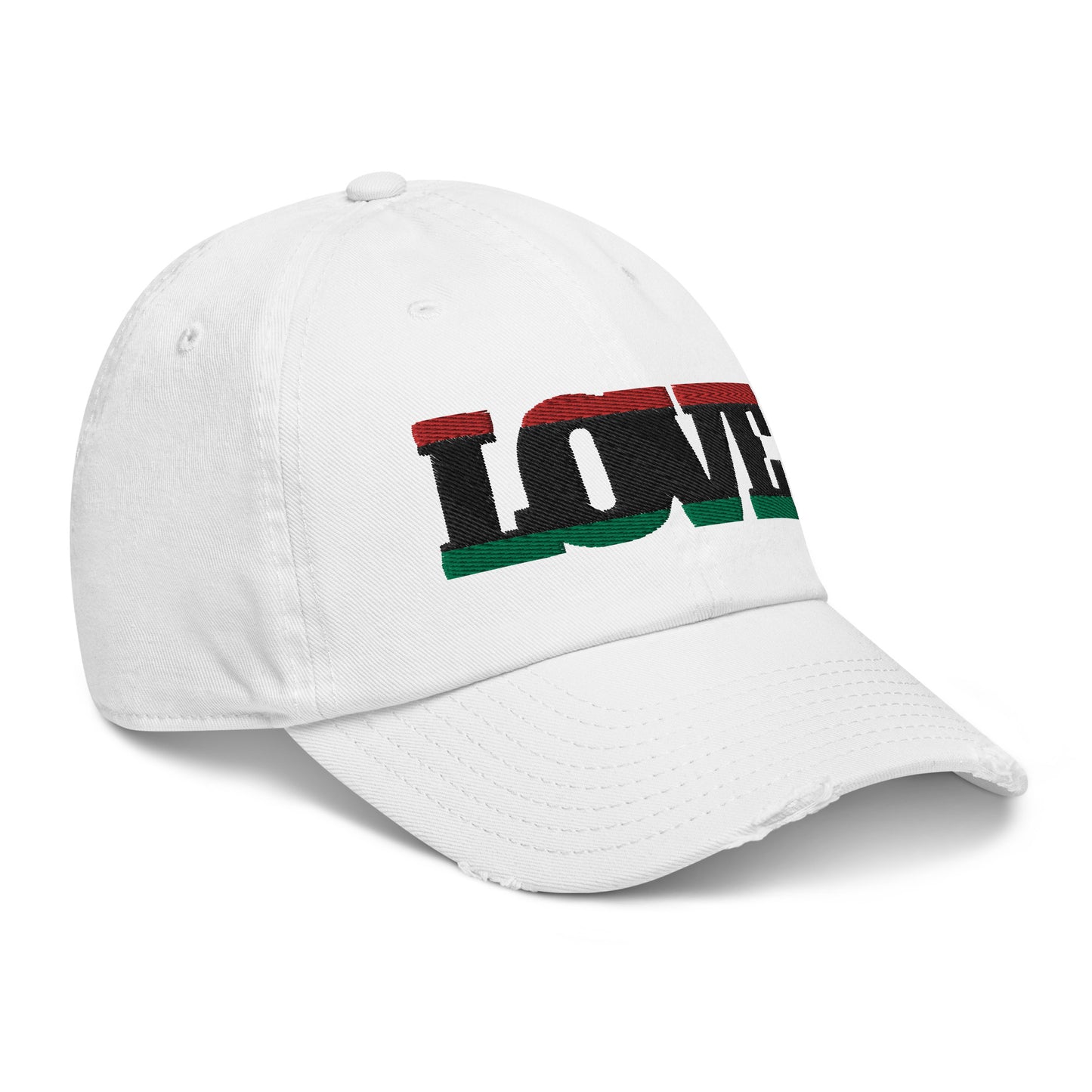 Love Pan African RBG Flag Distressed Baseball Cap