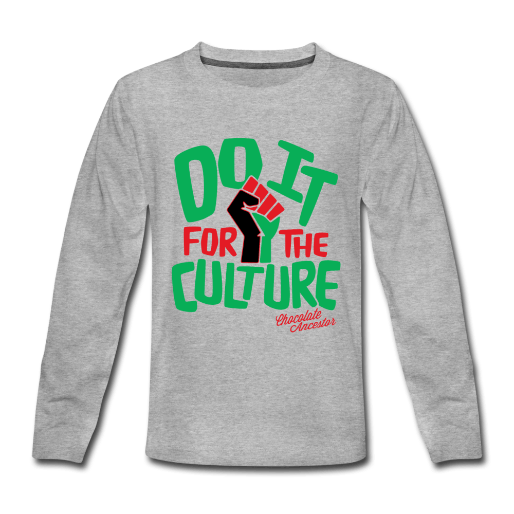 Do It For the Culture Kids' Premium Long Sleeve T-Shirt - Chocolate Ancestor